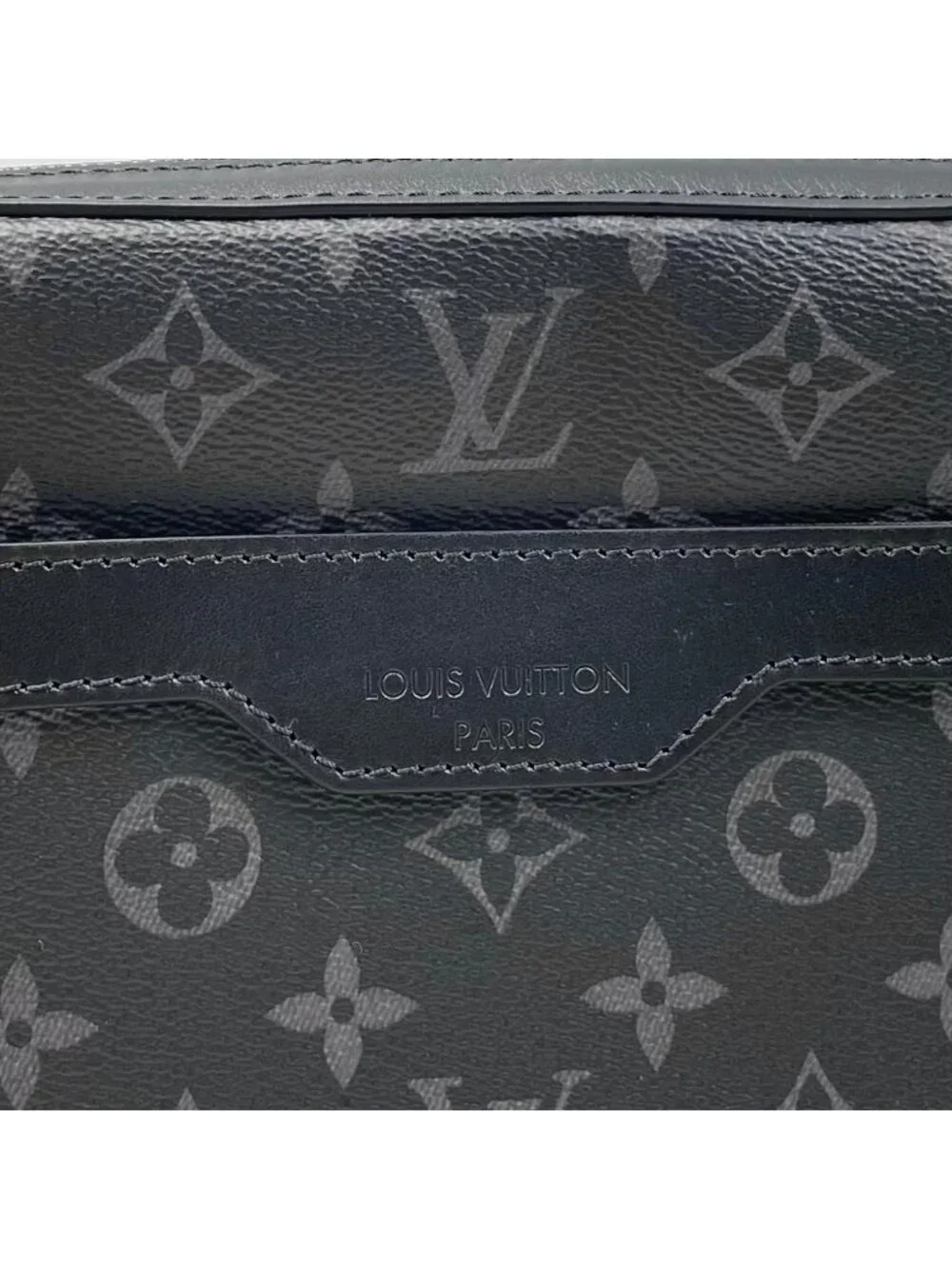 Louis Vuitton Shoulder Bag Trio Messenger Monogram Eclipse Reverse Black Gray